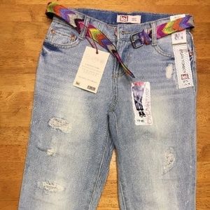 NWT L.E.I. Girl's Dylan Tomboy Blue Pants - S: 10